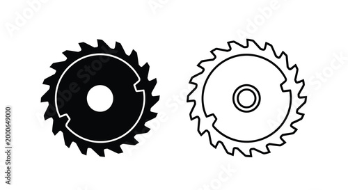saw blade silhouette with black and white contrast
