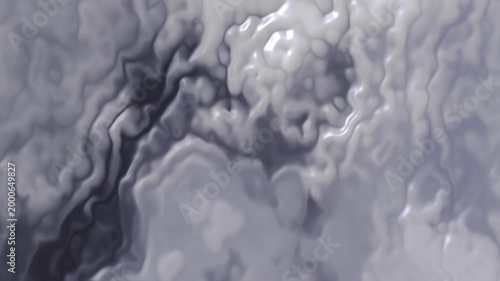 Abstract Pearl White Liquid Motion, Glossy Fluid Ripples Animation, Minimalist Clean Background