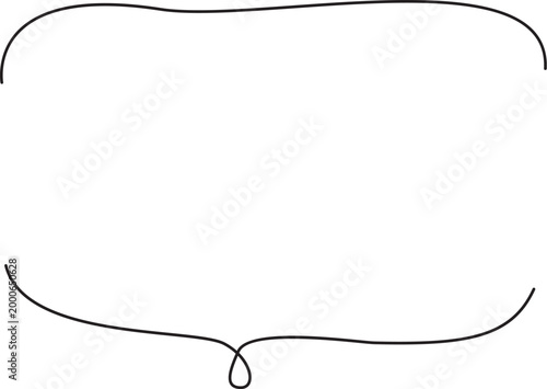 手描き風吹き出しフレーム 下中央しっぽ 上囲み A4メッセージ素材