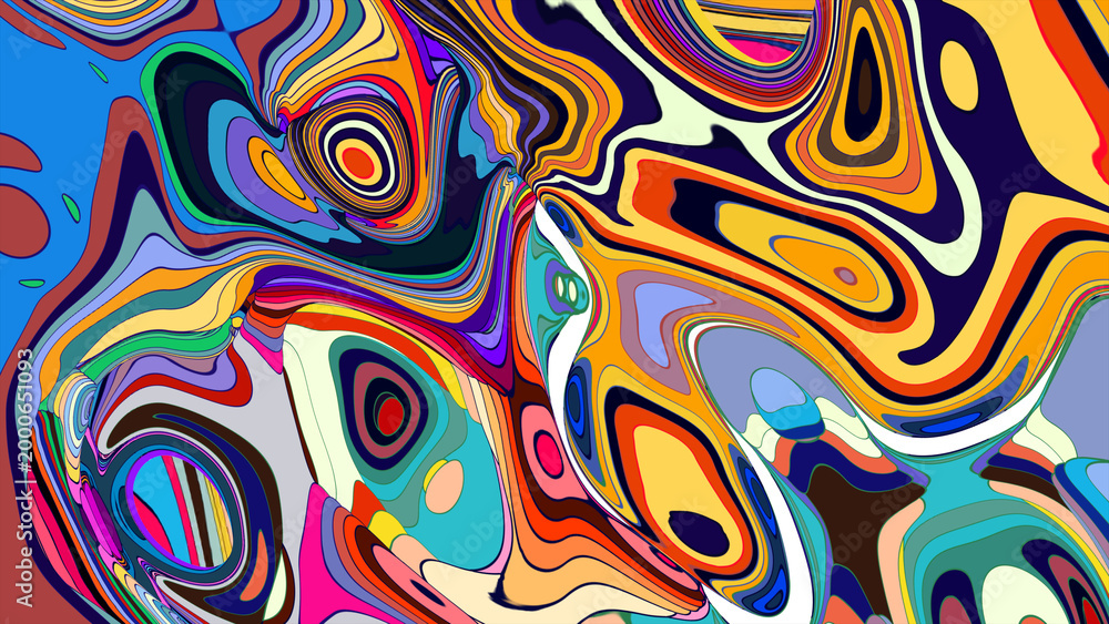 Obraz premium Vibrant abstract psychedelic swirl pattern with bold colors