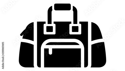 Photos Weekender travel bag icon flat vector illustration of a duffel bag for travel ge