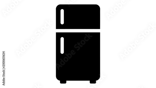 Upright freezer appliance icon black minimalist refrigerator symbol for kitchen storage and cooling vector illustration