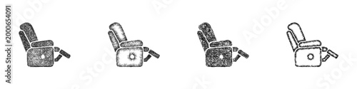 Sketch recliner icon design set
