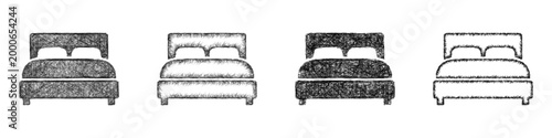 Sketch bed icon design set