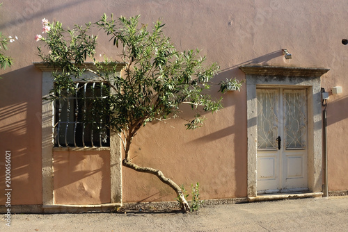Traditional Mediterranean architecture in small town Orebic, on Peljesac peninsula, Croatia.