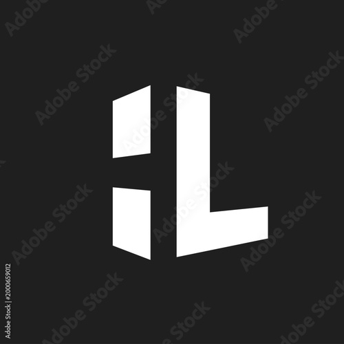 Abstract HL Letter Monogram Logo Design Modern Geometric Icon Vector