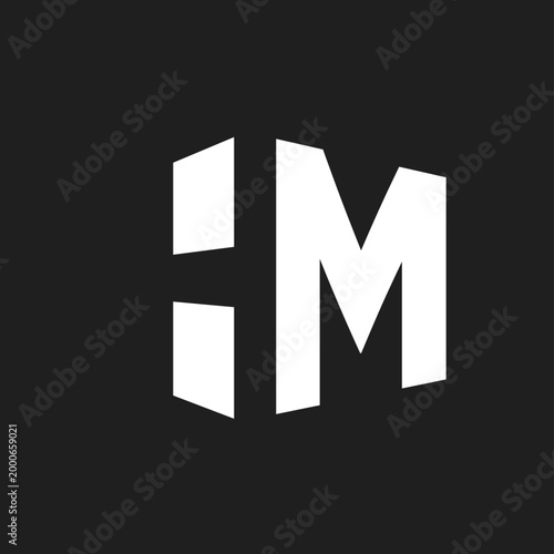 HM Monogram Logo Design with Modern Geometric Block Letters in White on a Dark Background
