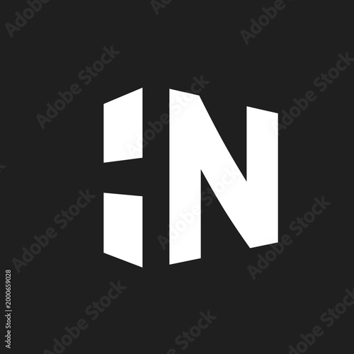 Modern Geometric HN Letter Monogram Logo Design
