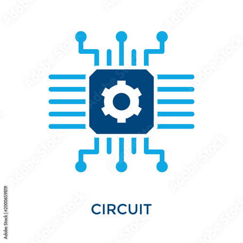 Circuit Icon Dual Tone Style. Vector Illustration For Graphic Design