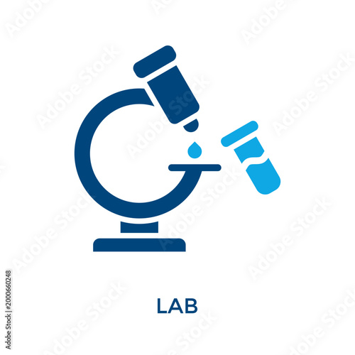 Lab Icon Dual Tone Style. Vector Illustration For Graphic Design