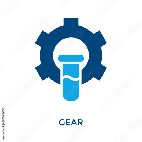 Gear Icon Dual Tone Style. Vector Illustration For Graphic Design