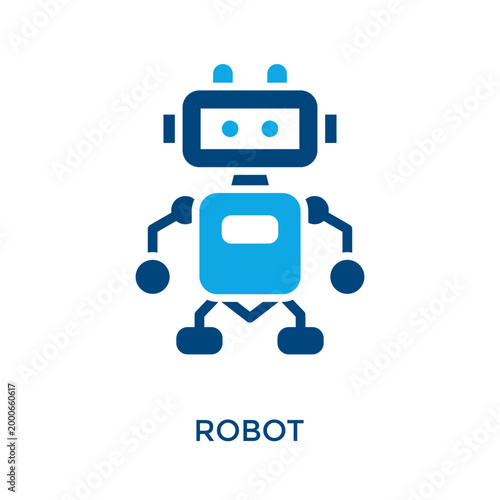 Robot Icon Dual Tone Style. Vector Illustration For Graphic Design