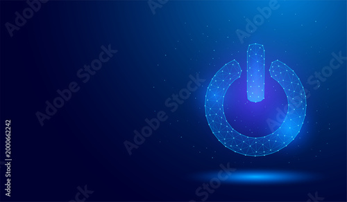 Konstfotografi Digital Power Button Network Low Poly Technology On Off Control Concept Vector I
