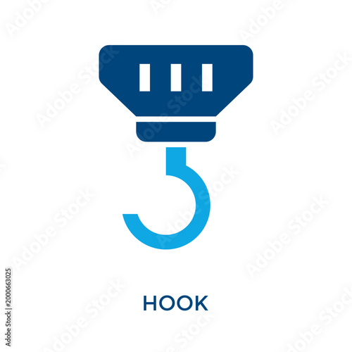 Hook Icon Dual Tone Style. Vector Illustration For Graphic Design