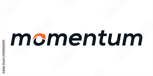 Εκτύπωση καμβά simple minimalist text momentum logo design, arrow logo concept vector