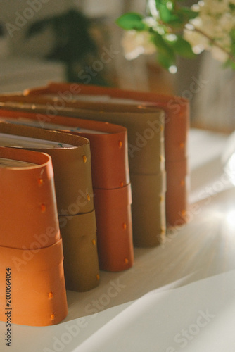 Chocolate bars lined up on a plate display rich color and smooth texture, a dessert scene conveying sweetness and indulgence with refined presentation