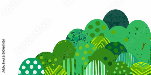 vibrant green foliage with dotted and striped patterns on white background high quality professional detailed