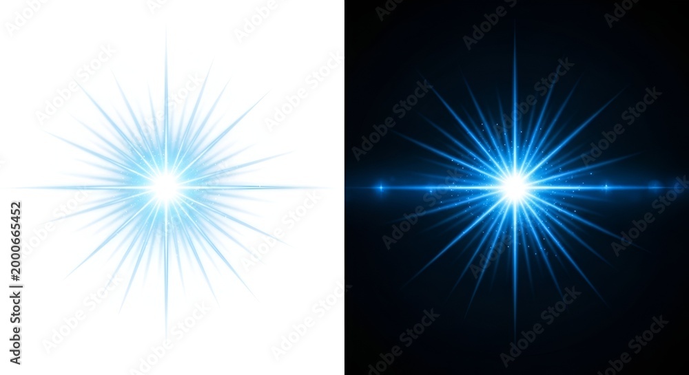 Obraz premium Bright Blue Starburst Light Effect