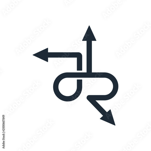 Obraz na plátně Chaotic movement of arrows in different directions