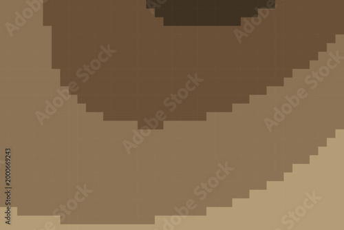 Abstract geometric pattern of stepped blocks in earthy brown and tan tones