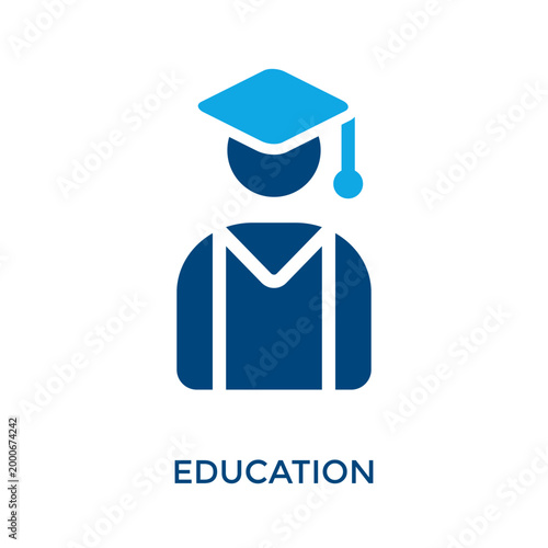 Education Icon Dual Tone Style. Vector Illustration For Graphic Design