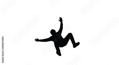 silhouette of a falling person against a white background high quality professional detailed modern elegant stylish clean crisp vibrant colorful