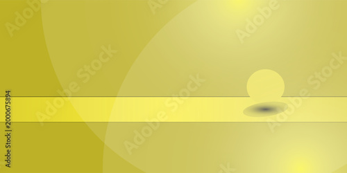 Vector, yellow color background empty studio space colored desk, display products with copy space for display design content. Authors to advertise products on websites, circles are just sweeteners