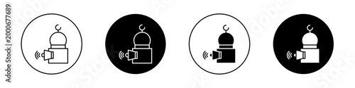 Adzan icons vector graphics collection on white background