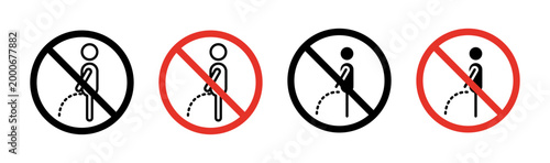 Quadro su tela Ban piss signs vector graphics collection on white background