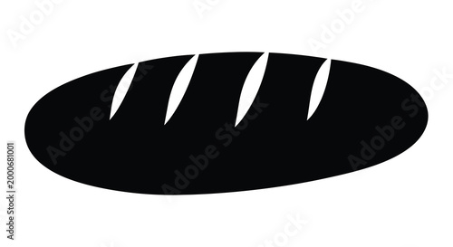 bread silhouette with diagonal slits on white background high quality professional detailed modern elegant stylish clean crisp vibrant colorful digital