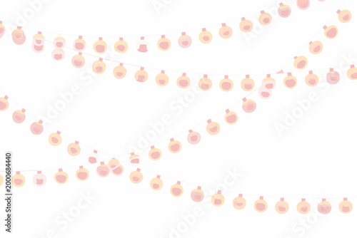 string lights vector illustration with pastel colors