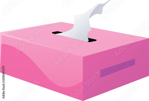 A pink rectangular box of disposable paper wipes, a personal hygiene product.