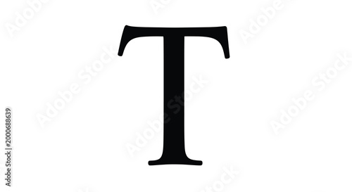 capital letter t in bold black font on white background high quality professional detailed modern elegant stylish clean crisp vibrant