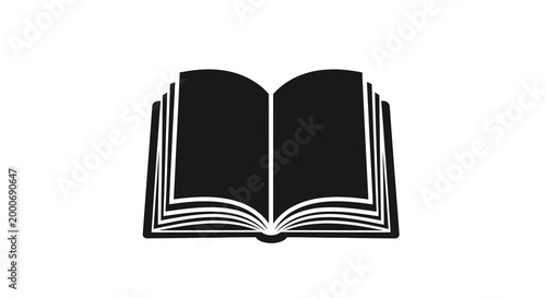 open book silhouette on white background high quality professional detailed modern elegant stylish clean crisp vibrant colorful digital creative innovative