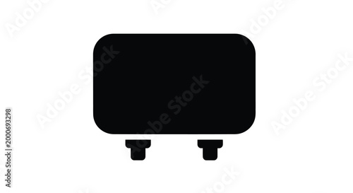 rectangular shape with rounded corners and two small protrusions on a white background high quality professional detailed modern elegant stylish