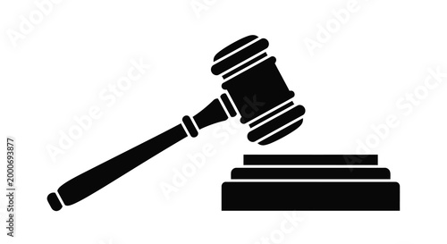 judge s gavel and sound block silhouette on white background high quality professional detailed modern elegant stylish clean crisp vibrant