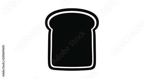 slice of bread silhouette black and white isolated on white background high quality professional detailed modern elegant stylish clean crisp