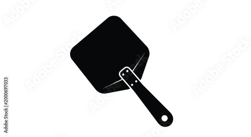 silhouette of spatula with black handle on white background high quality professional detailed modern elegant stylish clean crisp vibrant colorful