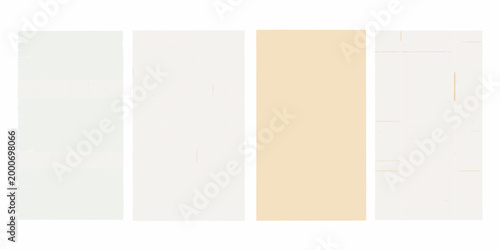 four textured paper types in soft muted colors on white background high quality professional detailed