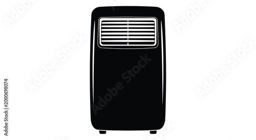 portable air conditioner silhouette on white background high quality professional detailed modern elegant stylish clean crisp vibrant colorful digital creative