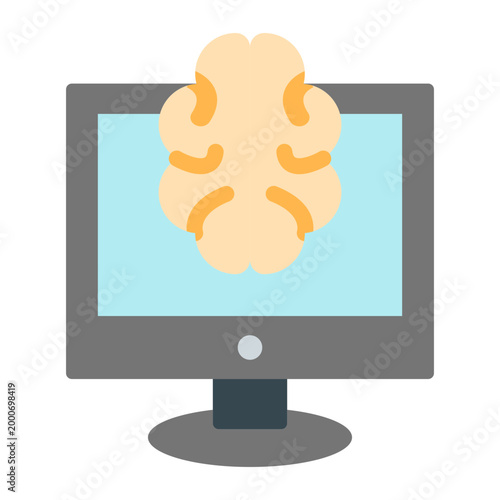 Machine Learning Vector Flat Icon Design