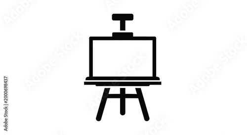 painting easel icon in black line art on white background high quality professional detailed modern elegant stylish clean crisp vibrant