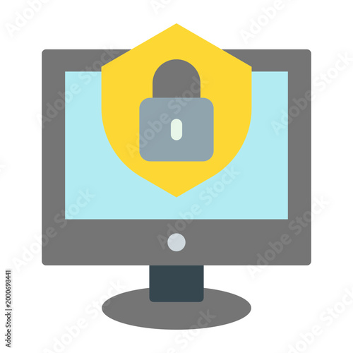 Cybersecurity Vector Flat Icon Design