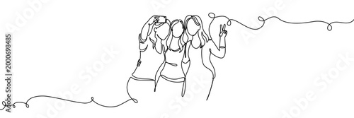 Continuous one line people group art drawing single business couple. Group people team vector diverse together award friendship talking office women concept meeting happy different guy sales character