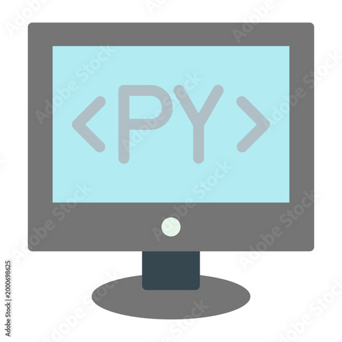 Python Vector Flat Icon Design