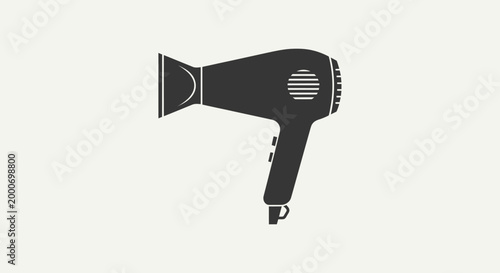 Hair dryer silhouette icon, vector illustration