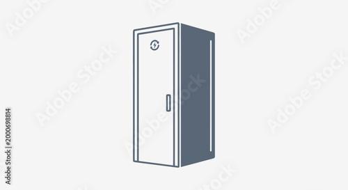 Minimalist locker icon, simple line art, gym or school storage, clean design