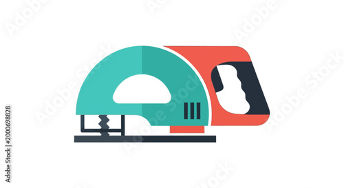 Jigsaw Tool Vector Illustration - Flat Design Icon