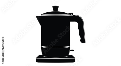 electric kettle silhouette on white background high quality professional detailed modern elegant stylish clean crisp vibrant colorful digital creative innovative
