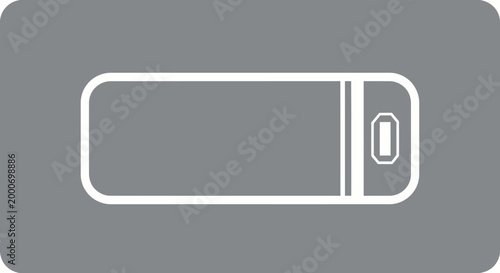 Modern Power Bank Icon, Portable Charger Graphic, Energy Storage Symbol